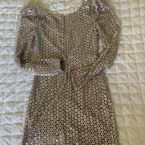 Camila Coelho Thalía Tan Sequin Long Sleeve Bodycon Dress - Picture 9 of 11